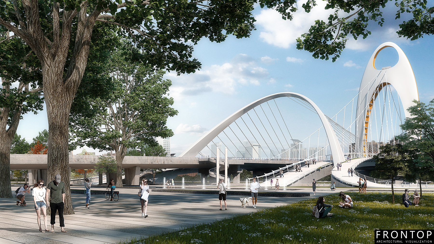 Renewable Design for 3d Visualization Outsourcing - Guangzhou Liede Bridge – Frontop