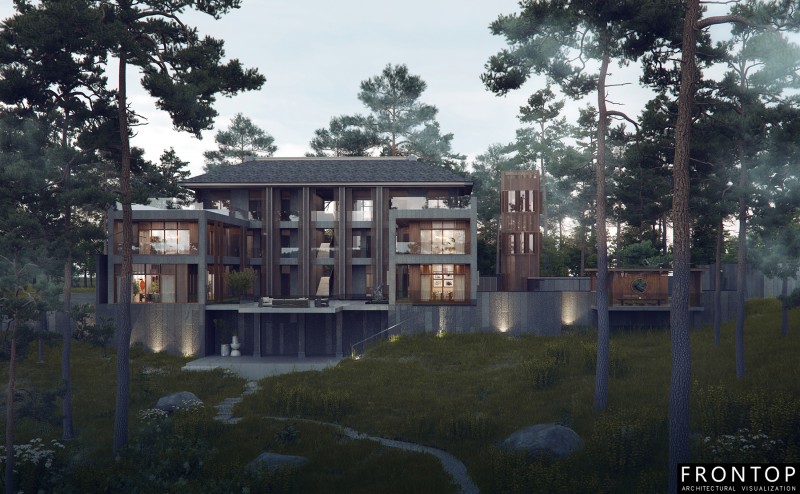 Chinese Professional 3d Rendering Drawing - Guiyuan Club Project in Heilongtan – Frontop