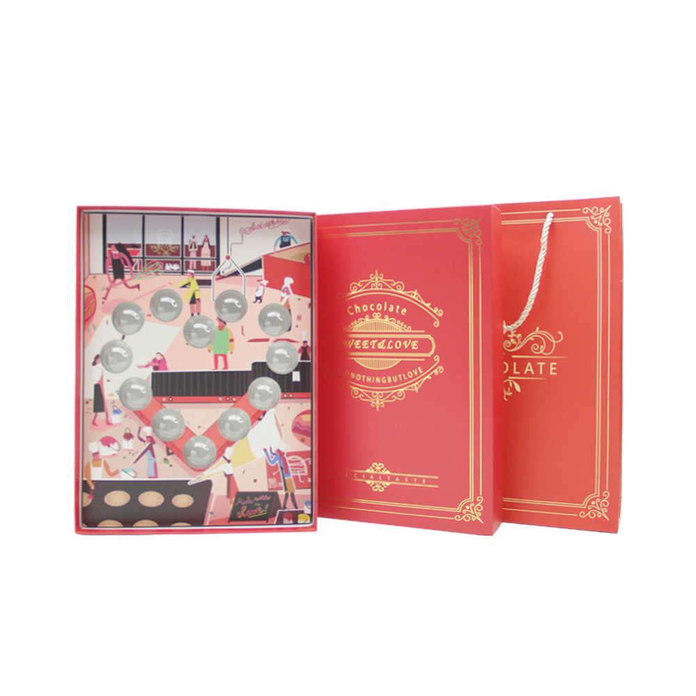 Wholesale Custom Printed Luxury Book Shaped Chocolate Packing Box Bulk Rigid Paper Magnetic Gift Packaging Chocolate Box