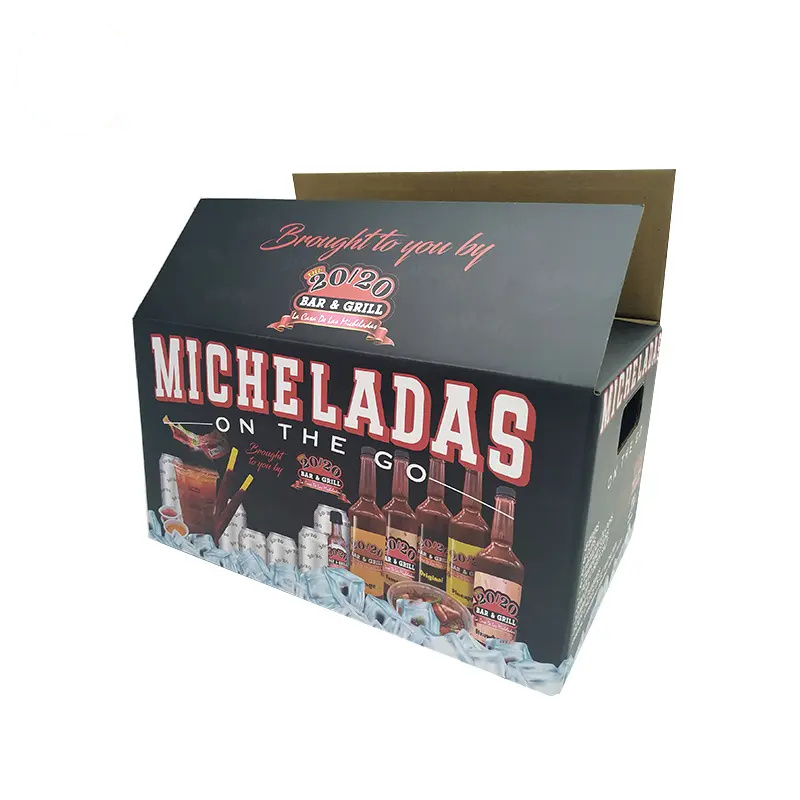 Wholesale corrugated packaging 24 bottle beer wine boxes