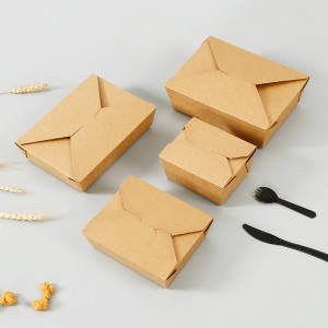 Китай оптом швидкої одноразової їжі обід коробки з крафт-паперу рис курячий пиріг пакувальні коробки