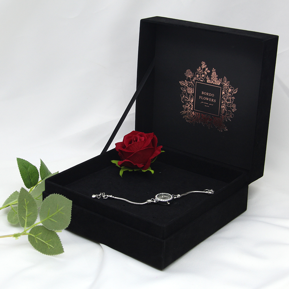 Black velvet flower gift box price