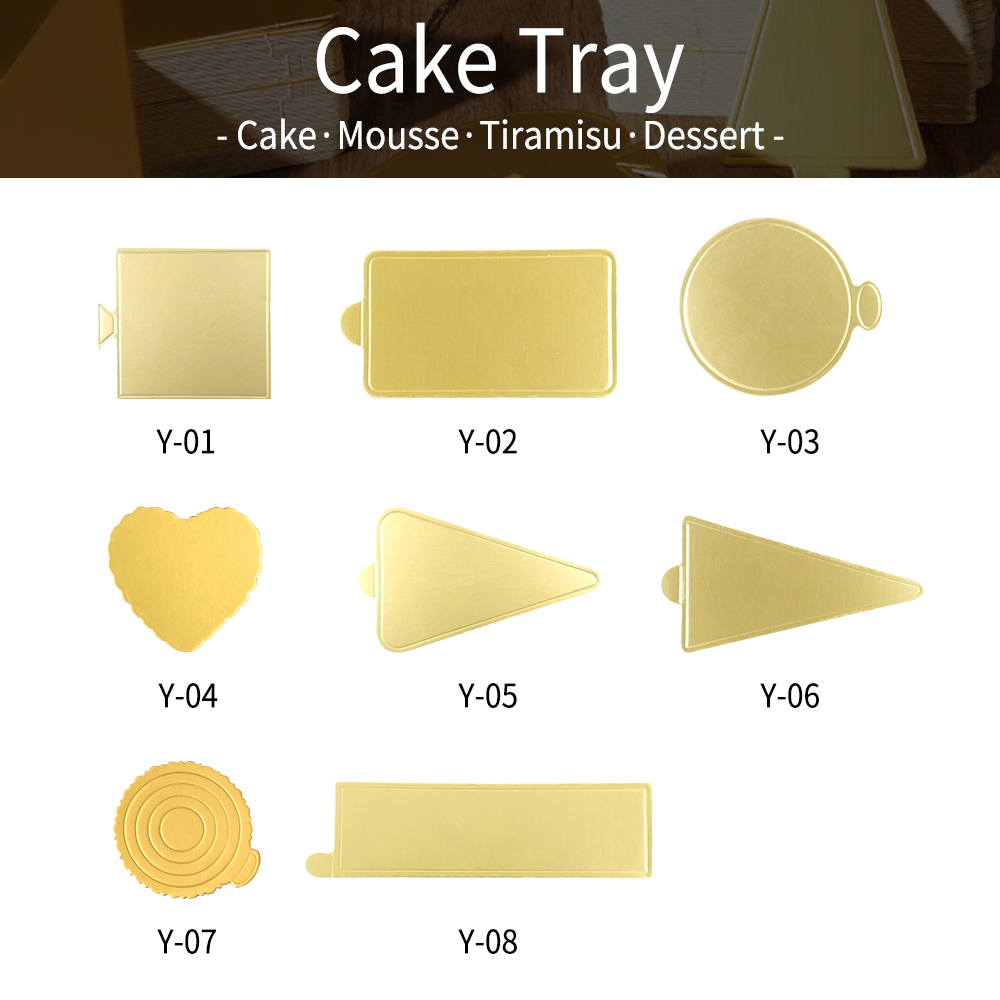 Dessert Displays Tray Gold Mousse Aluminum Foil Metallized Paper Mini Cake Boards