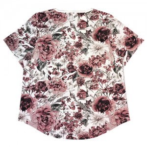 Big Floral printing T-shirts in Spring and Summer with good handfeel for Women