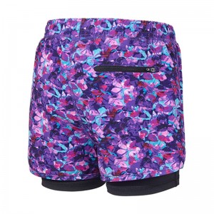 Women Full Printed Running Shorts Dry Fit Sports Shorts