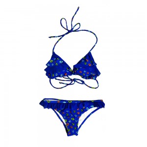 Ladies’ Digital printing Bikinis Swimsuit Swimwear Triangle Bathing Suit with flaps