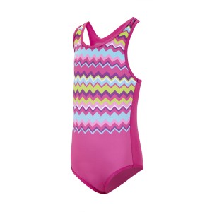 Girls’ Stripes printing design One piece Swimsuit Sport Bikini Swimwear