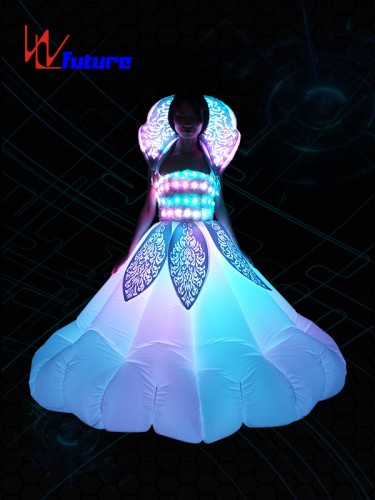 OEM Supply Led Luminous Wedding Dress Led Light Up Women Performance Clothes Christmas Masquerade Flashing Party Dress