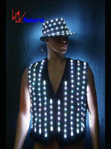 Custom LED Pixel Suit Costume with Hat For Stage Performance WL-0145