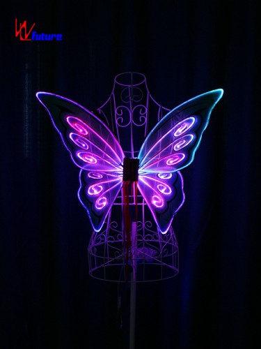 Glowing fiber optic lights butterfly wings for show WL-0171C