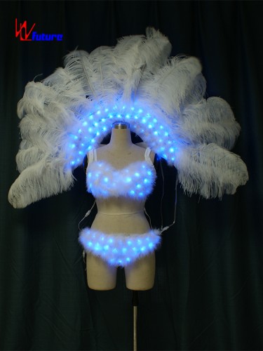 China Sexy Girls White Led Bra Panty Costume for Adults