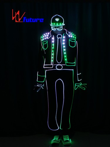 Light Balance Tron Dance Costume Wireless Control LED Light Up Clothing WL-0194