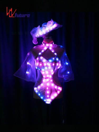 China Popular LED Luminous Exotic Dancewear Pole Dancewear Lingerie Sexy Stripper Outfits