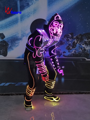 Future fiber optic lights up dance suit costume with mask WL-0262