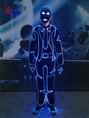 LED Light Up Suit Jacket, Fiber Optic Clothing with Mask For Show WL-0264
