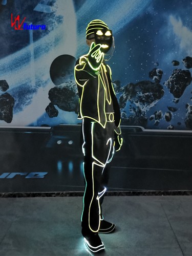 LED Light Up Suit Jacket, Fiber Optic Clothing with Mask For Show WL-0264