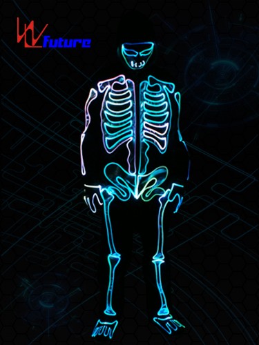 Low MOQ China Halloween LED Luminous  Clothing  EL Wire DJ Glowing Costume for Carnaval Party Club Bar
