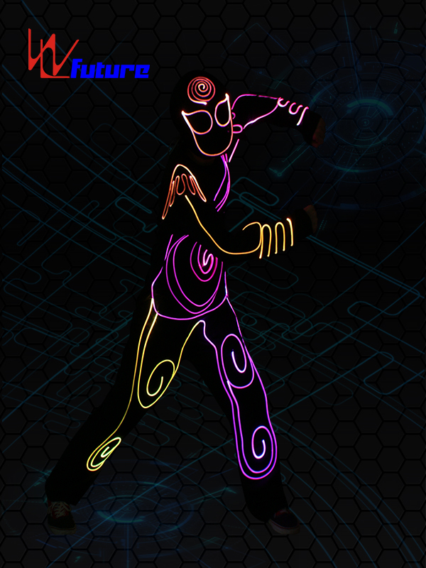OEM Customized Bollywood Dance Costumes - 433 Wireless Fiber optic Jumpusit with Mask WL-0177 – Future Creative