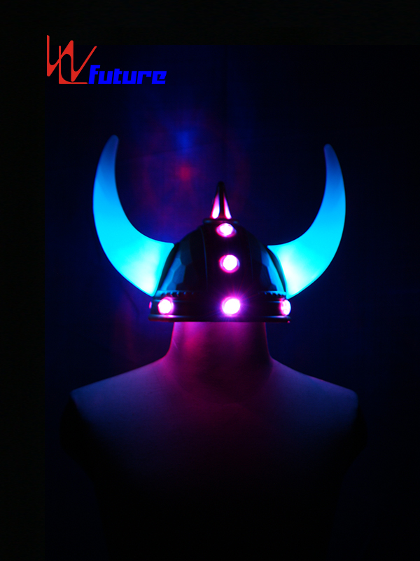 Hight quality LED light up horned helmet for stage dance show WL-0134 Featured Image