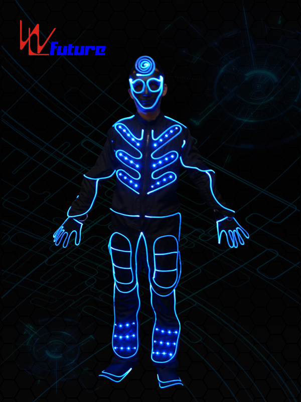 Factory Outlets Battery Powered Led Light Strips Costumes - Tron dance costumes,led halloween costumes for men WL-0149 – Future Creative detail pictures