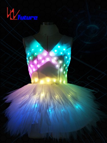 RGB White LED Dress Costumes,Sexy LED Skirt For Performing WL-0182