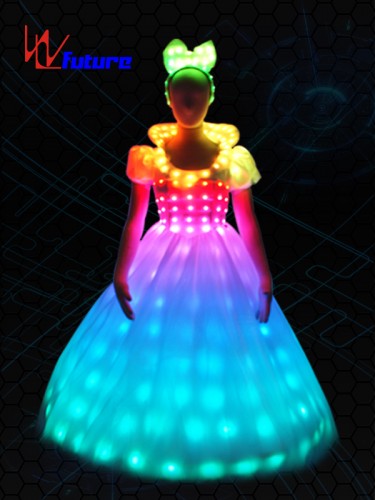 Special Design for 2019 Fashion Unique Design Luminous Fiber Optic Wedding Dress Led Lights Prom Dress