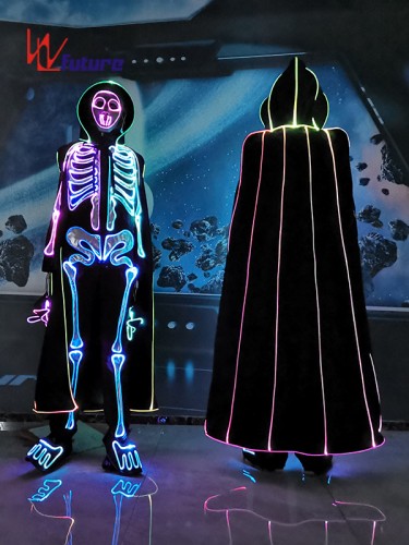 LED Light Up Halloween Suit Glowing Skeleton Costume For Party WL-0146