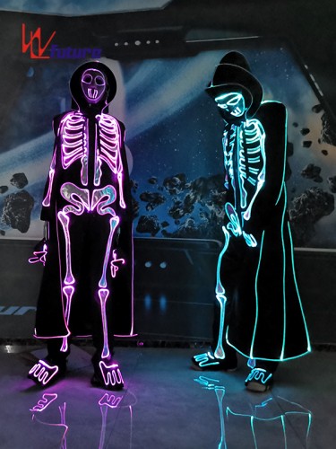 Fiber Optic Light Up Halloween Skeleton Costume For Party WL-0299