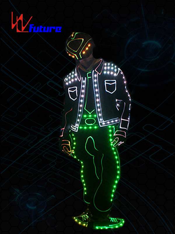 High Quality New Fashion LED Clothes Luminous Costumes Glowing Gloves Shoes Light Clothing Men Masks Featured Image