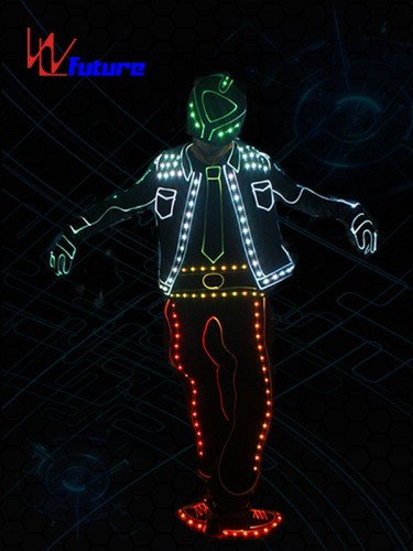 High Quality New Fashion LED Clothes Luminous Costumes Glowing Gloves Shoes Light Clothing Men Masks