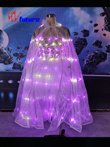 White LED Wedding Dress Costume with Wings For Stage Wear WL-0272