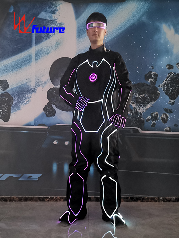 TRON Dance LED Light Up Suit, Fiber Optic Costume For Group Dance WL-0273 Featured Image