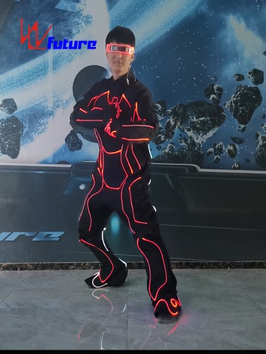 TRON Dance LED Light Up Suit, Fiber Optic Costume For Group Dance WL-0273
