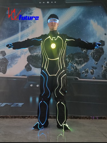 TRON Dance LED Light Up Suit, Fiber Optic Costume For Group Dance WL-0273