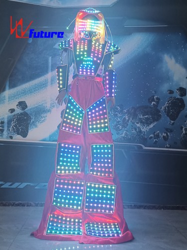 Cool Red Predator LED Stilts Costume Light Up Suit WL-282