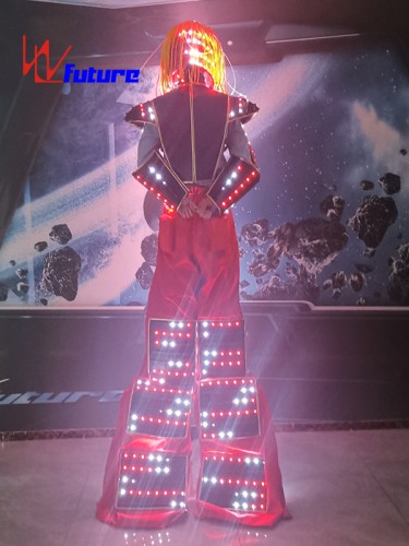 Cool Red Predator LED Stilts Costume Light Up Suit WL-282