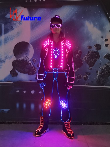 Cool LED Light up Jacket Suit with hat,gloves,shoes cover WL-305