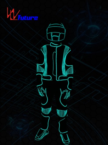 Future Luminous Fiber Optic Tron Dance Costume With Helmet WL-036