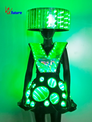 LED Mirror Infinity Dress Light Up LED Dance Costume with Headpiece WL-0335