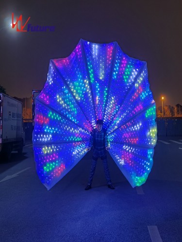 Big LED Pixel Peacock Fan Tail Smart Costume LED Backpack WL-0294