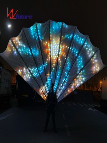 Chinese Professional China LED Peacock Tailsfan Costume for Adult Wearable Custom LED Light Show