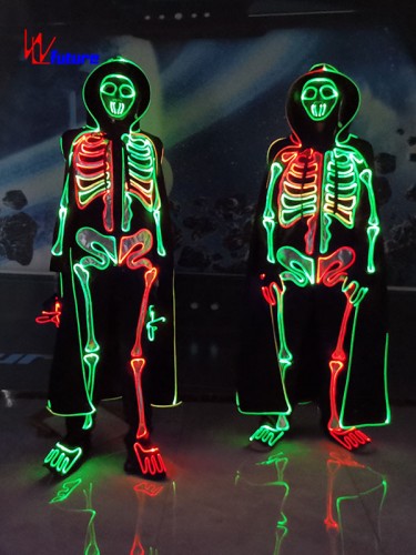 Fiber Optic Light Up Halloween Skeleton Costume For Party WL-0299