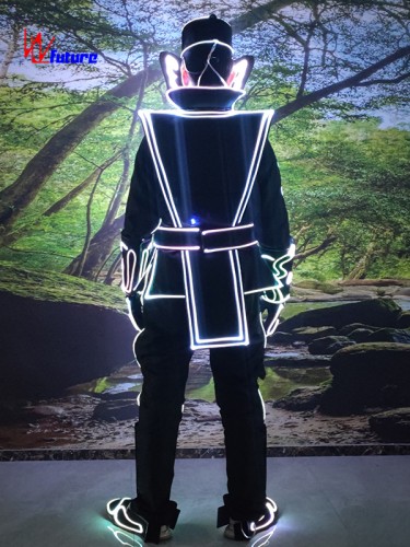 LED Dance Tron Robot Costume Luminous Men Armour Clothing RGB Stage Suit Fashion Halloween Accessories