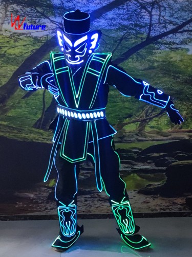 LED Dance Tron Robot Costume Luminous Men Armour Clothing RGB Stage Suit Fashion Halloween Accessories