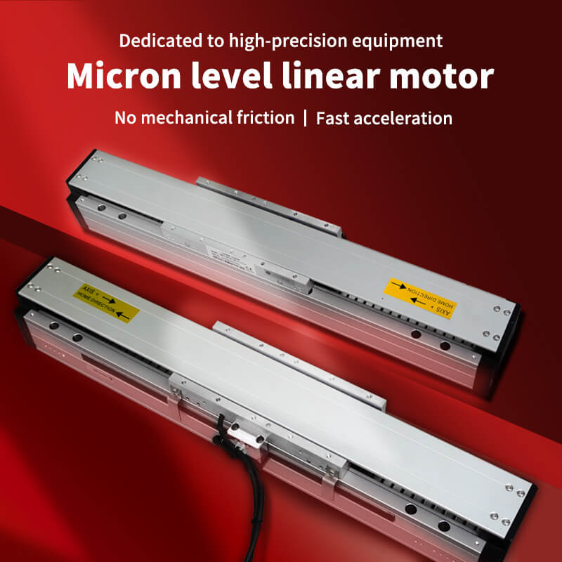 Aceleración rápida Alto empuje Precisión de posición micrométrica Etapa de motor lineal modular de doble riel incorporada para mesa transversal o sistema de pórtico