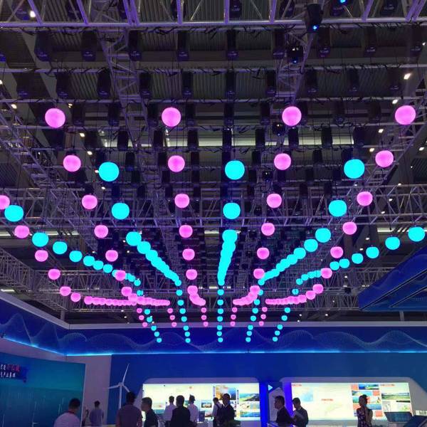 Hot sale Factory China LED Ceiling Panel DMX 90W Moving Heads Kinetic Sphere Winch Light Wireless Uplighting