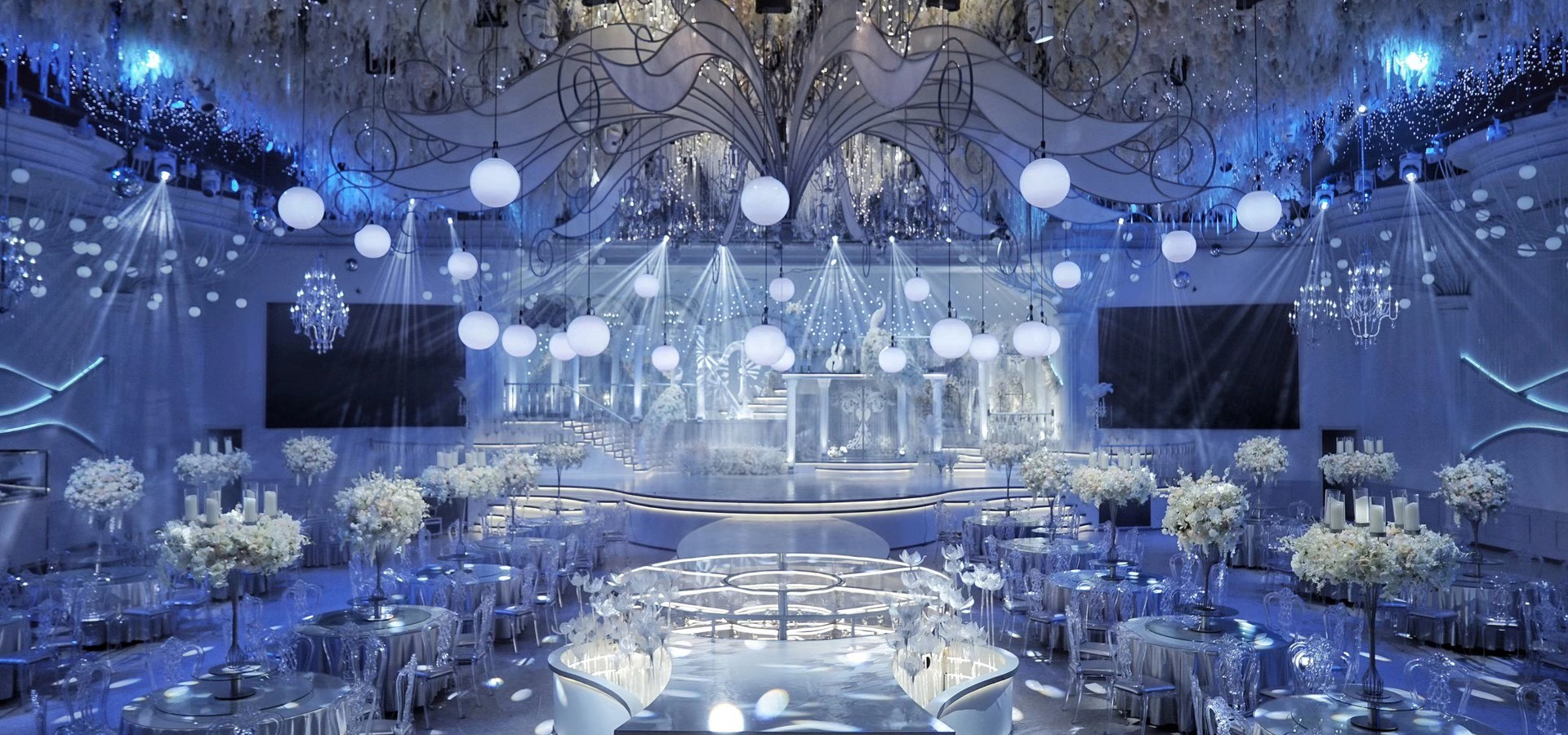 The kinetic sphere made a stunning appearance in the wedding hall