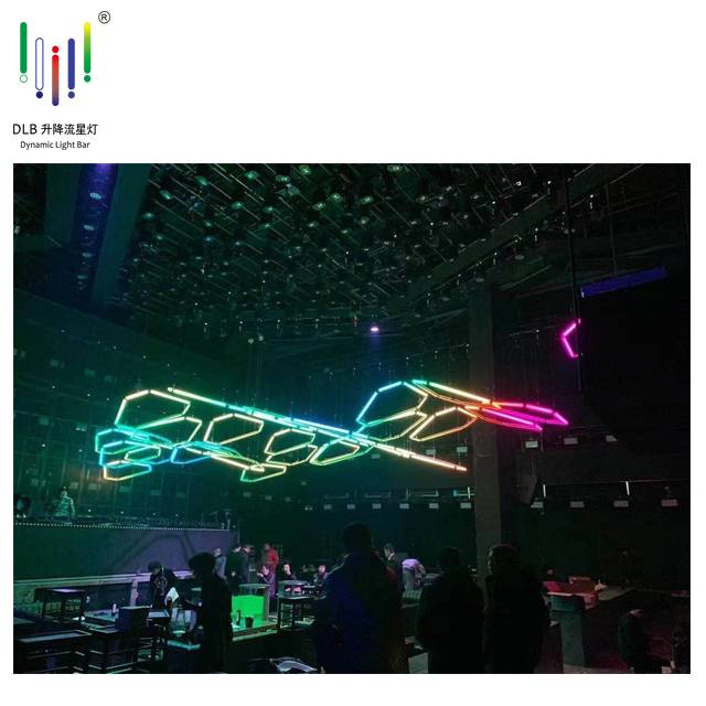 18 Years Factory Led Lighting Lifting Hanging Ball - Kinetic Hexagonal 3D Tube Best Winch Kinetic Tube Oem Dmx 512 Kinetic Lights China kinetic triangle rod – Fyl Featured Image