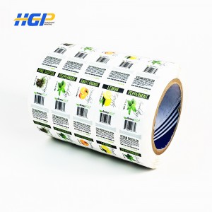 Waterproof light film printing stickers bottle labels Self-adhesive label with rolls