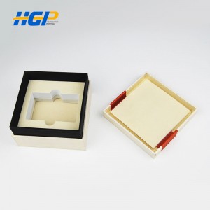 Lenço em forma quadrada idéias de arte de luxo de natal relógio de carta carteira embalagem grande caixa de presente de cristal magnético pequeno com tampa